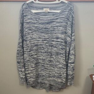 LOFT Black and White Marled Sweater